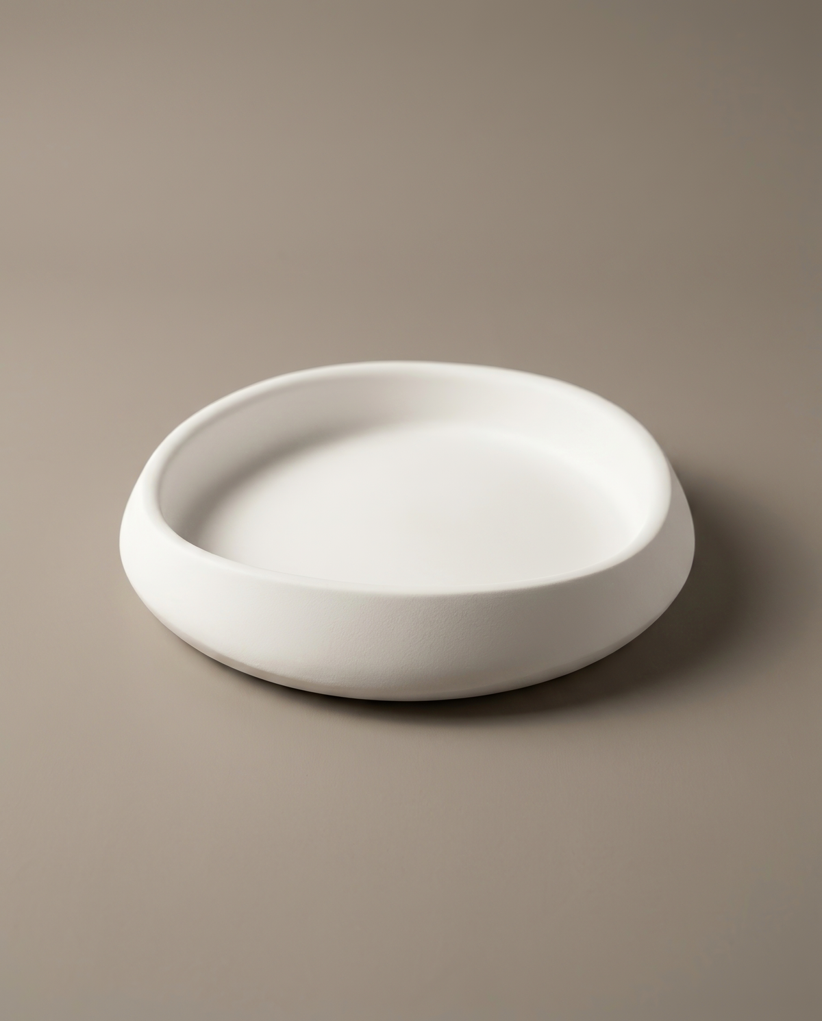 Pesa handmade shallow rounded matte white catch-all bowl by GlowBaltic