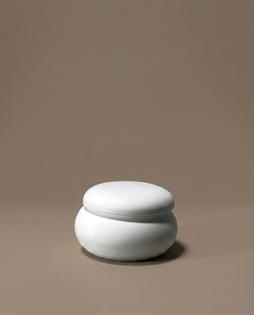 Dome lidded tealight holder, handmade mineral resin by Glowbaltic