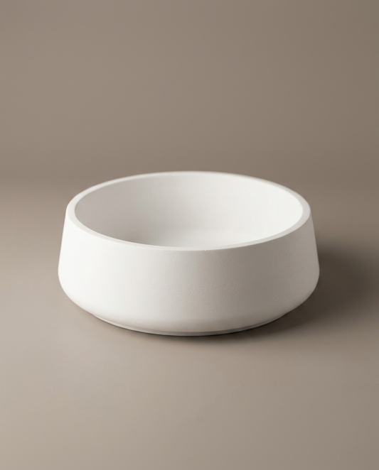 Muca handmade minimalist matte white round bowl by GlowBaltic